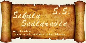 Sekula Sedlarević vizit kartica